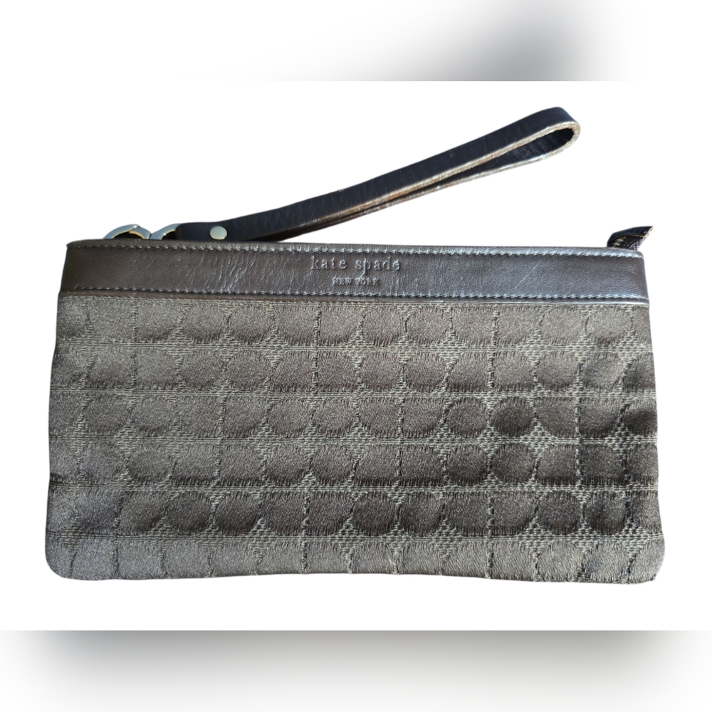 EUC Kate Spade classic wristlet clutch vintage in brown